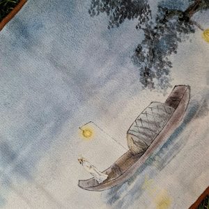 Серветка чайна блакитна мікрофібра 28х15см №2