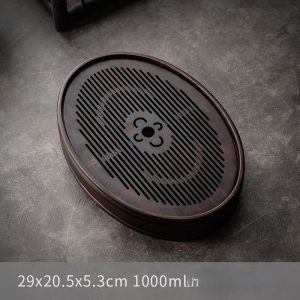 Чабань овальна бамбукова, темна 20,5х29см №3