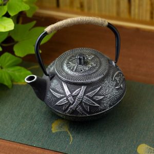 Чайник чавунний срібний бамбук 1,2л №1