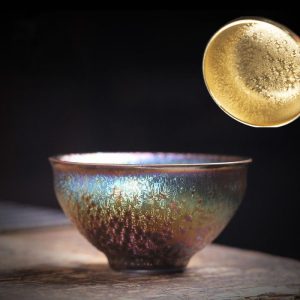 Піала Цзяньчжань, 100мл - смарагд з золотом №5