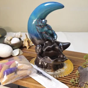 Керамічна підставка водоспад під рідкий дим місяць в глазурі №1