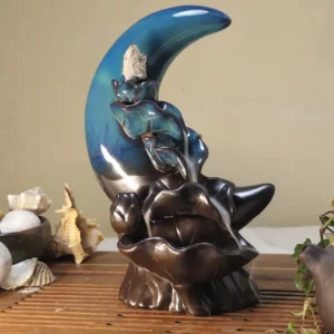 Керамічна підставка водоспад під рідкий дим місяць в глазурі №6