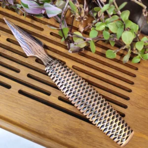 Чайний ніж металевий рибна луска мідний №5