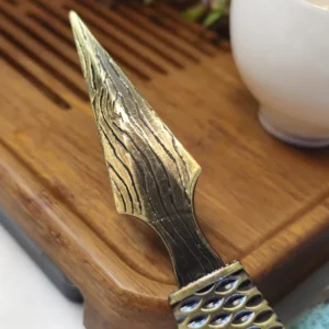 Чайний ніж металевий рибна луска латунний №3