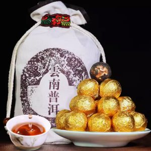 Шу пуер 1кг 2023року драганбол Лунчжу з цедрой у мішечку№1