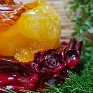Чайна фігурка Грошова трилапа жаба, під бурштин№4