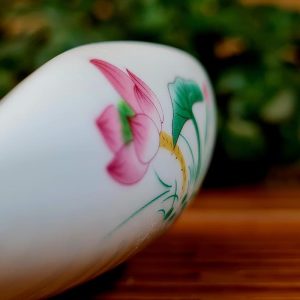 Чахе – порцелянове чайне блюдце рожевий лотос№1