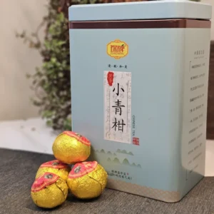 Чай Сяо Цин Ган – Шу Пуер 500г 2025року у зеленому мандарині у жестяній коробці №4