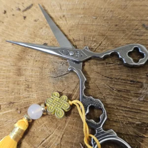 Японські вінтажні ножиці для чаю Подвійне щастя, срібло №2