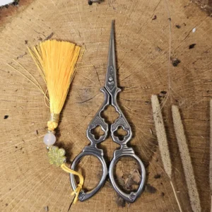 Японські вінтажні ножиці для чаю Подвійне щастя, срібло №3