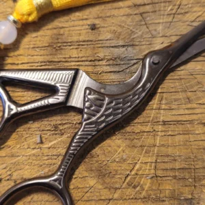 Японські вінтажні ножиці для чаю Лелека, мідь №2