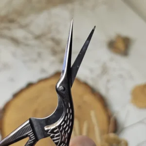 Японські вінтажні ножиці для чаю Лелека, мідь №3