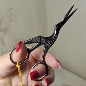 Японські вінтажні ножиці для чаю Лелека, мідь №4