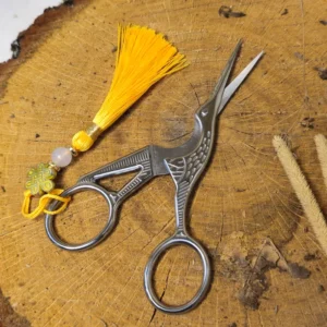 Японські вінтажні ножиці для чаю Лелека, срібло №1