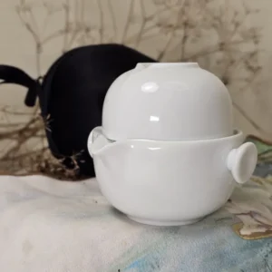 Набір кейс яйце одинокий воїн заварник 120мл та піала 100мл, білий чистий сніг №1