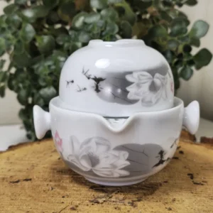 Набір кейс яйце одинокий воїн заварник 120мл та піала 100мл, пробудження лотоса №2