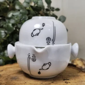 Набір кейс яйце одинокий воїн заварник 120мл та піала 100мл, чайна крапля щастя №2