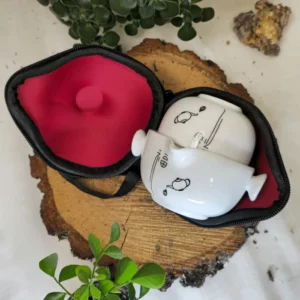 Набір кейс яйце одинокий воїн заварник 120мл та піала 100мл, чайна крапля щастя №8