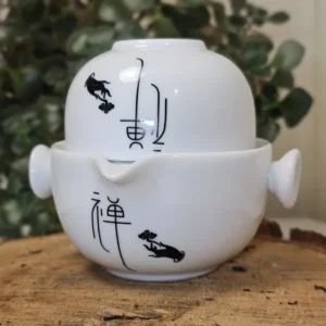 Набір кейс яйце одинокий воїн заварник 120мл та піала 100мл, дихання чаю №2