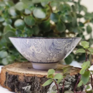 Піала 70мл біло-синя з широким верхом №42 від Лу Чжаньюань №2