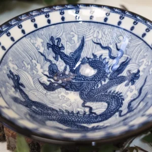 Піала 70мл біло-синя з широким верхом №42 від Лу Чжаньюань №3