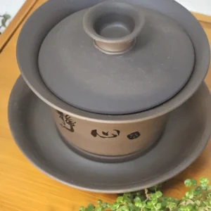 Гайвань 150мл ісинська глина темна шорстка, тінь ієрогліфа №2