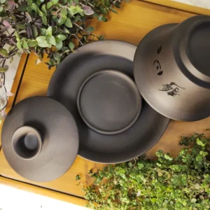 Гайвань 150мл ісинська глина темна шорстка, тінь ієрогліфа №4