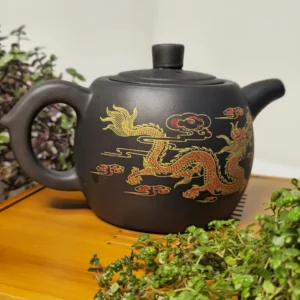 Чайник 500мл з Ісинської глини фенікс та дракон, темний №3