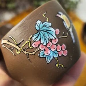 Набір з ісинської глини заварник 325мл та 4піали по 55мл Пташине відлуння, шоколад №4