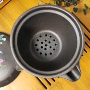 Набір з ісинської глини заварник 325мл та 4піали по 55мл Пташине відлуння, темний №9