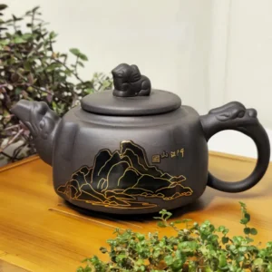 Чайник 300мл Ісинська глина ріки та гори, малюнок що змінює колір №1