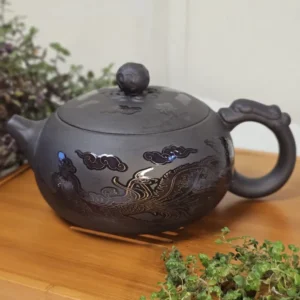 Чайник Сі Ши 425мл з Ісинської глини Фенікс та дракон, малюнок що змінює колір №1