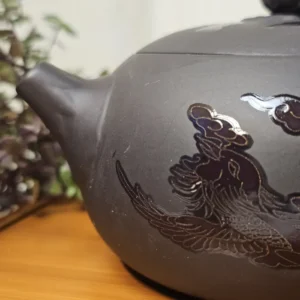 Чайник Сі Ши 425мл з Ісинської глини Фенікс та дракон, малюнок що змінює колір №2