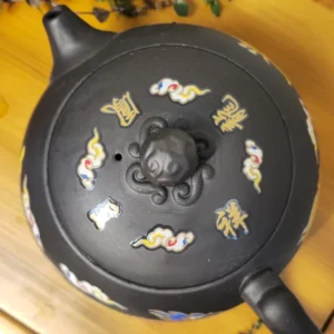 Чайник Сі Ши 425мл з Ісинської глини Фенікс та дракон, малюнок що змінює колір №13