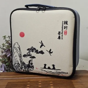 Набір квадрат чайник 225мл та 4 піали по 40мл капучіновий №1