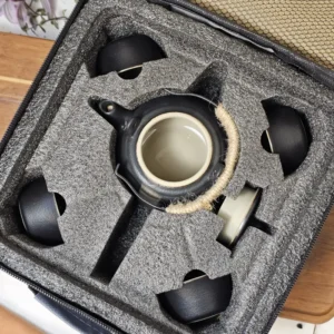 Набір квадрат чайник 225мл та 4 піали по 40мл капучіновий №3