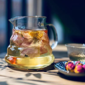 Чай 18г квіткова перлина дракона ручної роботи, скляна колба №4