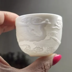 Піала порцелянова різьблена 60мл кубок Руї, фенікс №1