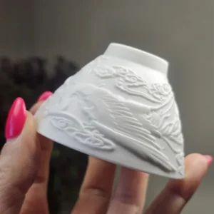 Піала порцелянова різьблена 55мл Доу лі, фенікс №3