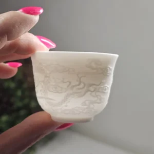 Піала порцелянова різьблена 50мл, дракон №1