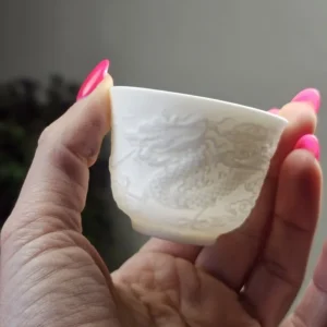 Піала порцелянова різьблена 50мл, дракон №2