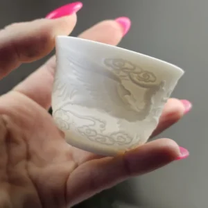 Піала порцелянова різьблена 50мл, фенікс №1