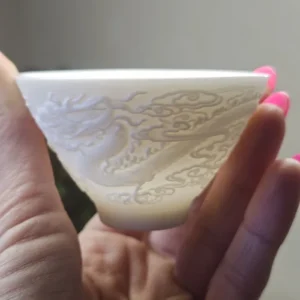 Піала порцелянова різьблена 55мл Доу лі, дракон №2