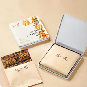 Чай білий 30г 2025року Шоу мей з квітами османтуса з Фуцзянь від Чень Іфань у залізному футлярі №5