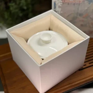 Гайвань порцелянова 150мл з левітуючею кришкою, біла Sancai у подарунковій коробці №1