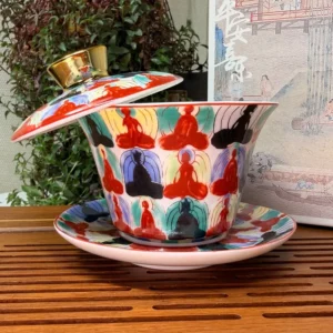 Гайвань порцелянова 150мл з левітуючею кришкою, Аура Спокою Sancai у подарунковій коробці №1