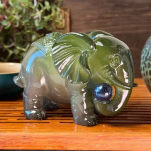 Чайна фігурка Ча Шень нефритовий слон 2, що міняє колір №1