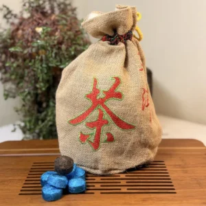 Чай Шу пуер з квітами женьшеня 500г 2024р від Сонгде, у подарунковому мішечку №3