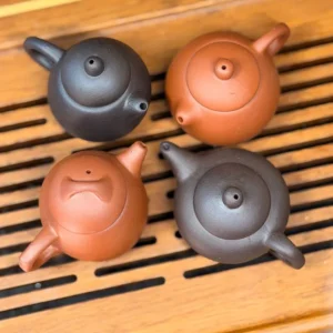 Чайна фігурка мікрочайник 25мл з Ісинської глини, світлий високий №9