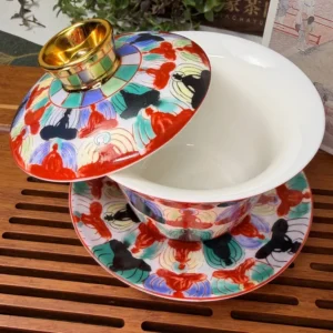 Гайвань порцелянова 150мл з левітуючею кришкою, Аура Спокою Sancai у подарунковій коробці №2